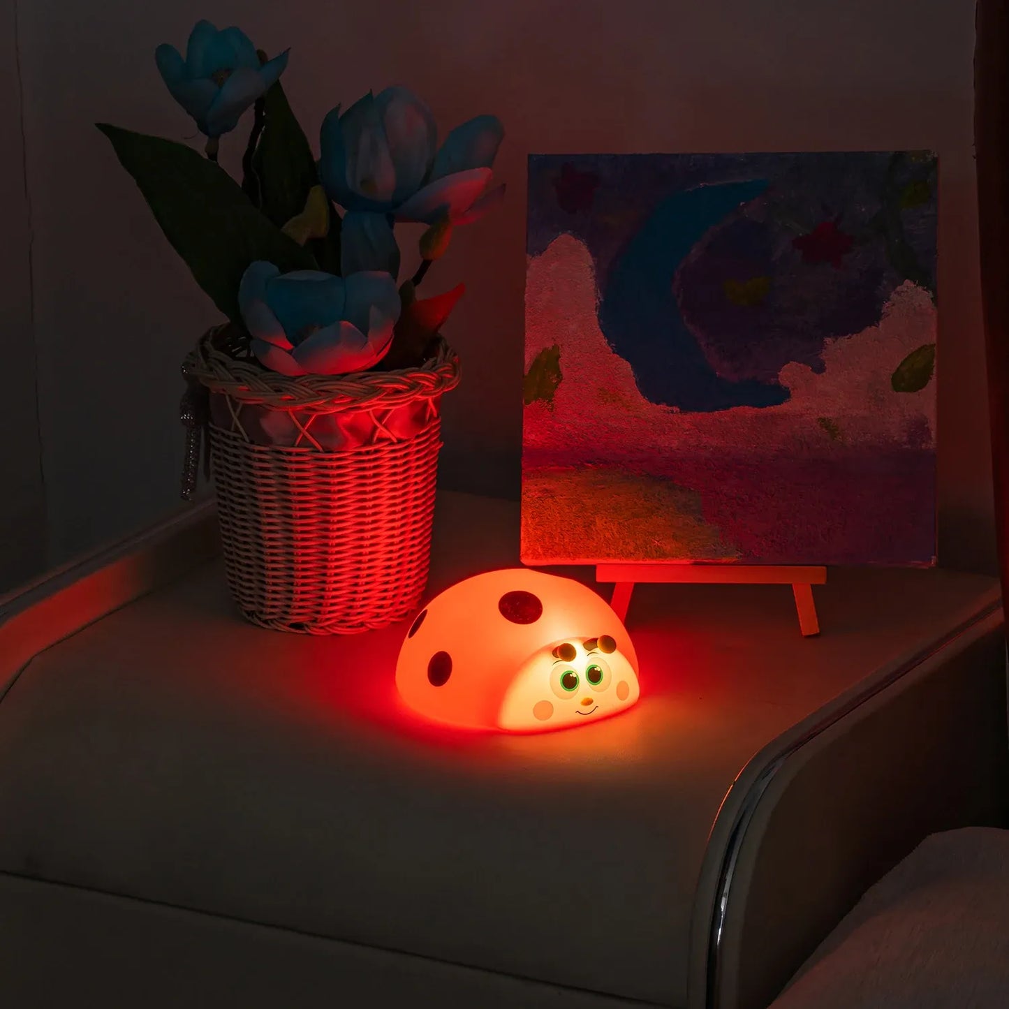 Ladybug Silicone Nursery Night Light Touch Control Rechargeable LED Lamp