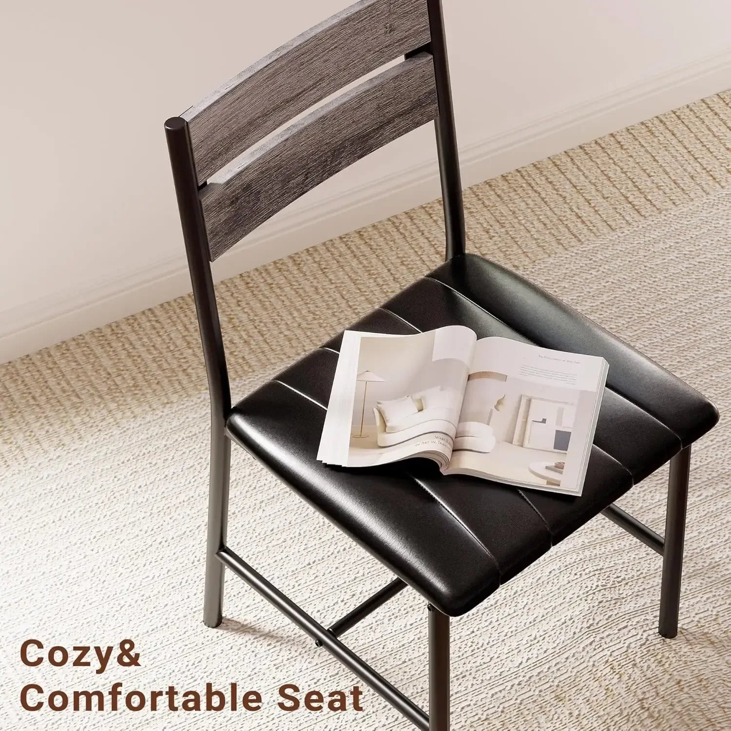 3-Piece Compact Dining Set Small Kitchen Table & 2 Upholstered Chairs - Ninjanew