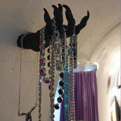 Gothic Witch Hand Wall Hook – Halloween Skeleton Hand Key Holder - 