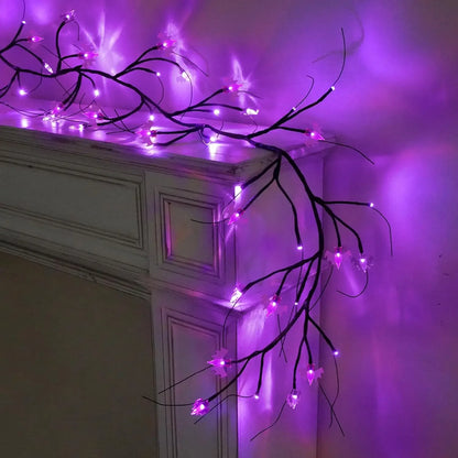 Halloween Willow Vine String Lights 8 Modes Bat & Pumpkin LED Decor - Pumpkins Vine Strips
