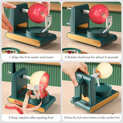 Hand-Crank Apple Peeler & Slicer Set Stainless Steel Blade Fruit Cutter - 