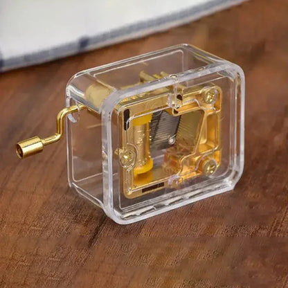 Gold-Plated Hand-Cranked Music Box Interactive Mechanical Musical Gift - 