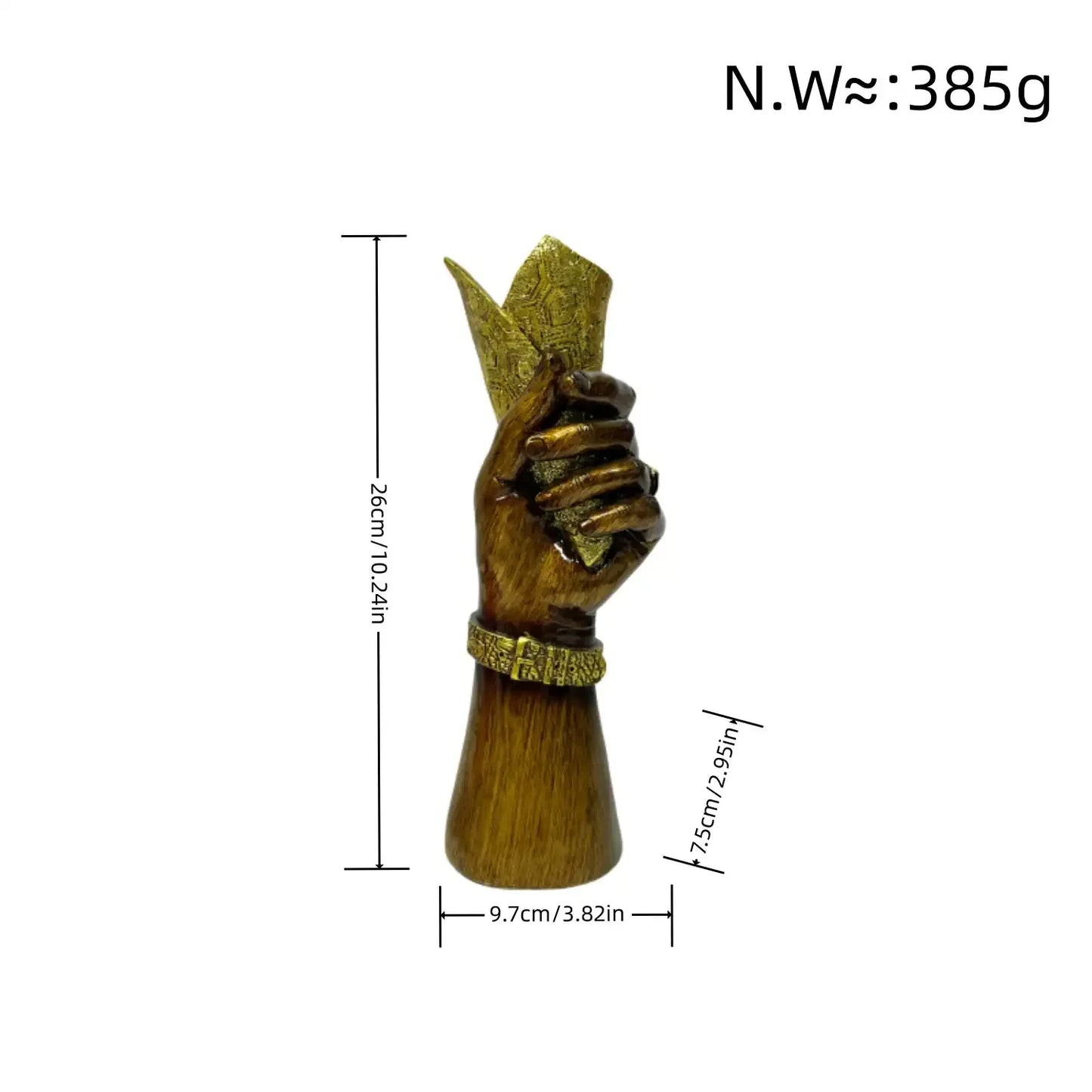 Creative Hand Vase Sculpture – Artistic Resin Hand Flower Vase Home Decor - Gold