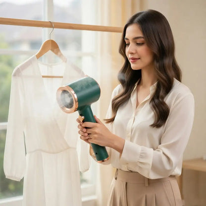2-in-1 Handheld Steam Iron – Rotary Dry & Wet Hanging Garment Steamer