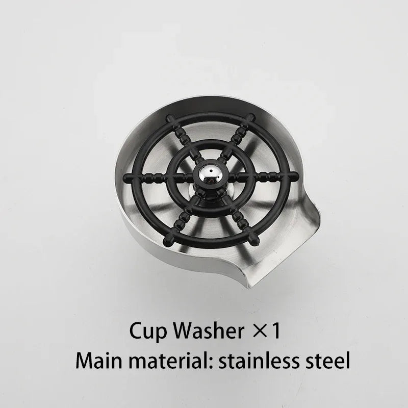 High-Pressure Glass Rinser for Kitchen Sink Automatic Cup & Bottle Washer - Steel