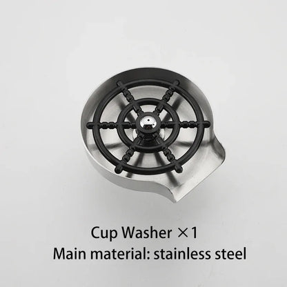 High-Pressure Glass Rinser for Kitchen Sink Automatic Cup & Bottle Washer - Steel