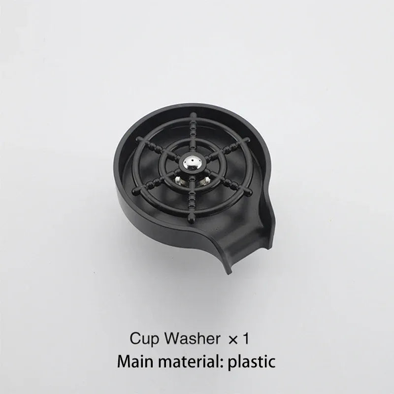 High-Pressure Glass Rinser for Kitchen Sink Automatic Cup & Bottle Washer - Black
