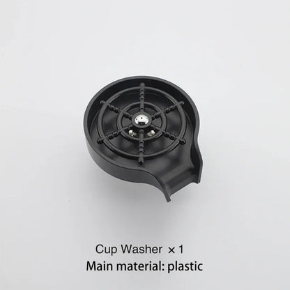 High-Pressure Glass Rinser for Kitchen Sink Automatic Cup & Bottle Washer - Black