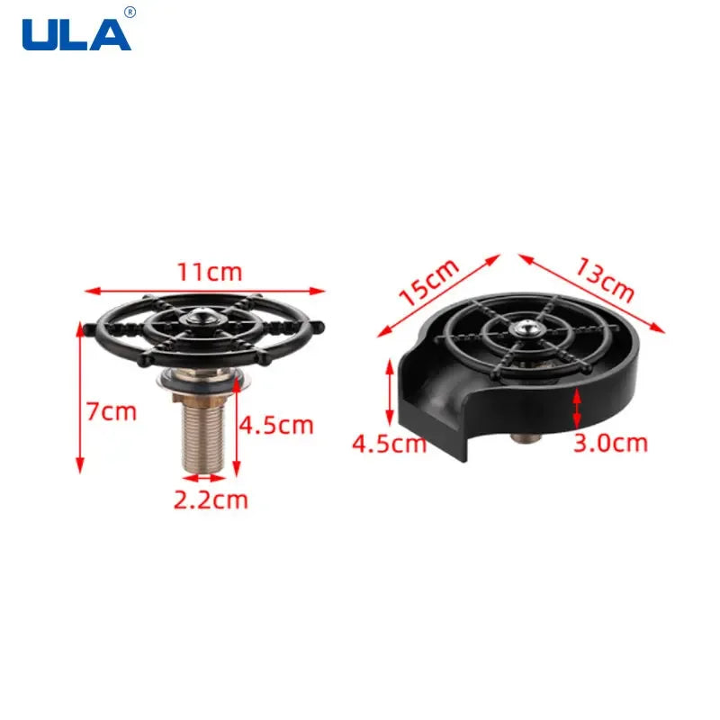 High-Pressure Glass Rinser for Kitchen Sink Automatic Cup & Bottle Washer - Black