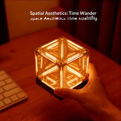 4D Hypercube LED Night Light Wireless DIY Acrylic Display Box - White