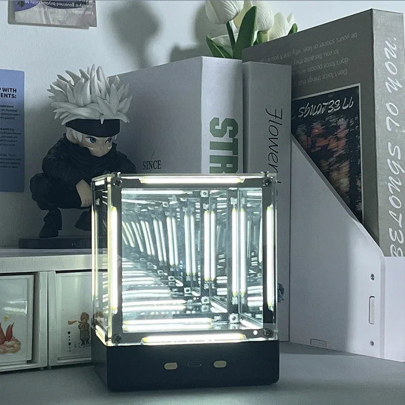 4D Hypercube LED Night Light Wireless DIY Acrylic Display Box - White