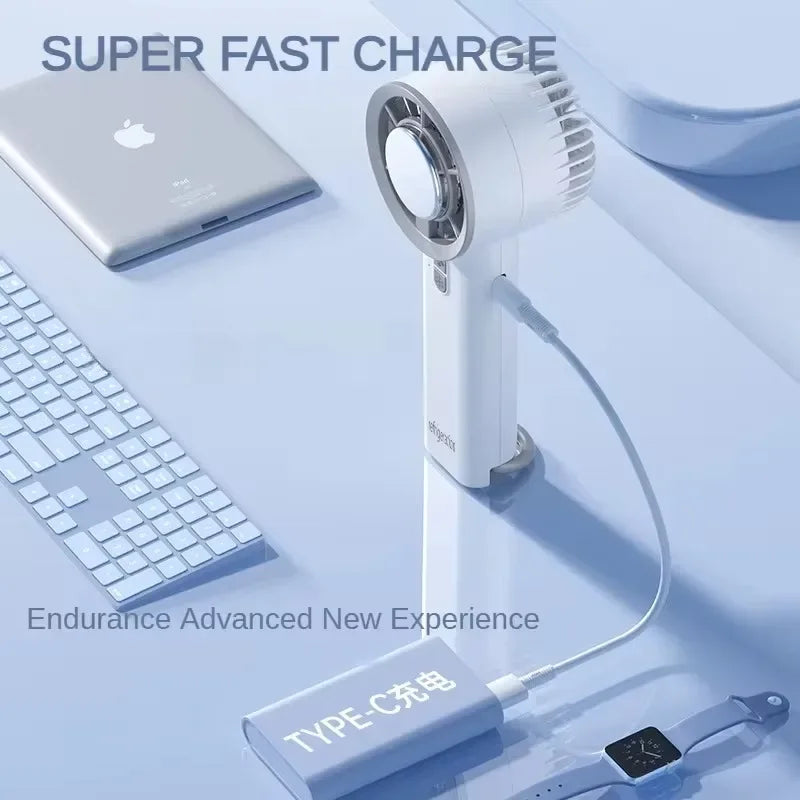 Handheld Ice Compressed Fan Semiconductor Cooling USB Portable Turbo Fan - White