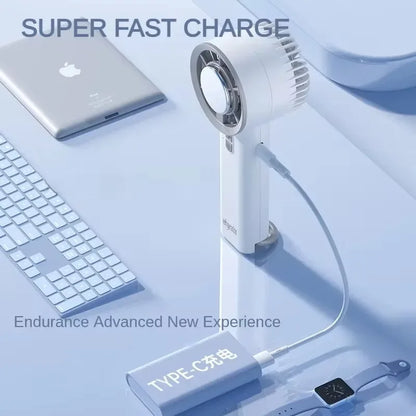 Handheld Ice Compressed Fan Semiconductor Cooling USB Portable Turbo Fan - White
