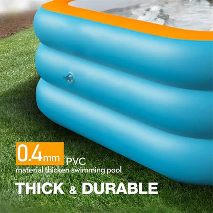 Inflatable swimming pool with thick and durable 0.4mm PVC material on grass