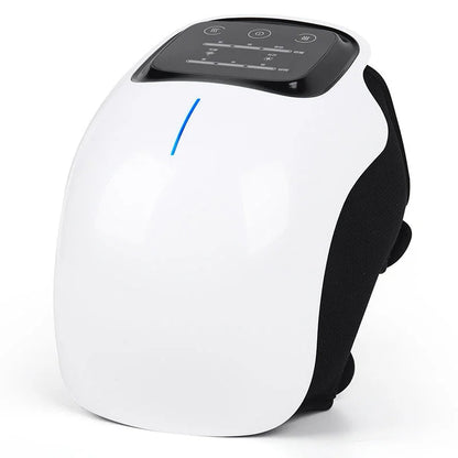 Knee massager device with control panel on a white background