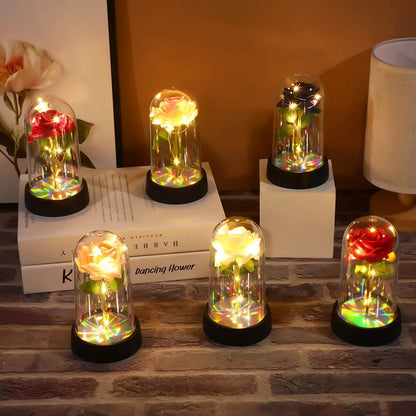 LED Rose Glass Dome – Eternal Galaxy Rose Valentine's Day Gift