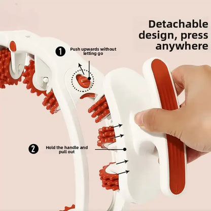 Massage tool with detachable design on a beige background