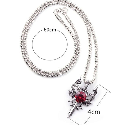 Men's Gothic Dragon Long Necklace – Retro Dominant Pendant & Water Diamonds