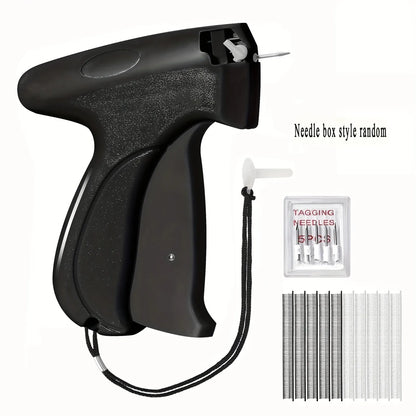 Black tagging gun with needles on a white background