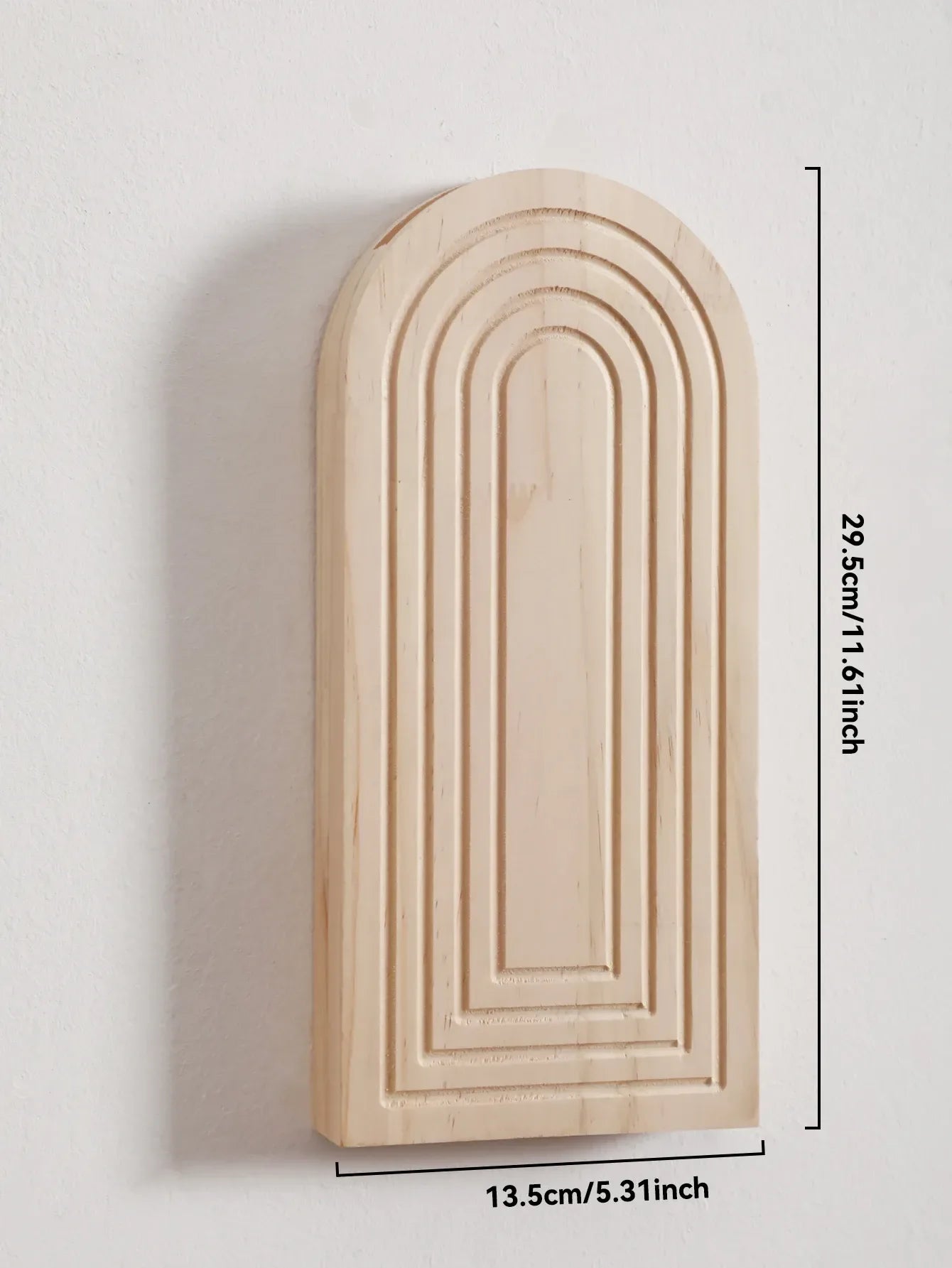 Boho Arched Wooden Wall Vase – Minimalist Wall Mounted Planter - Brown