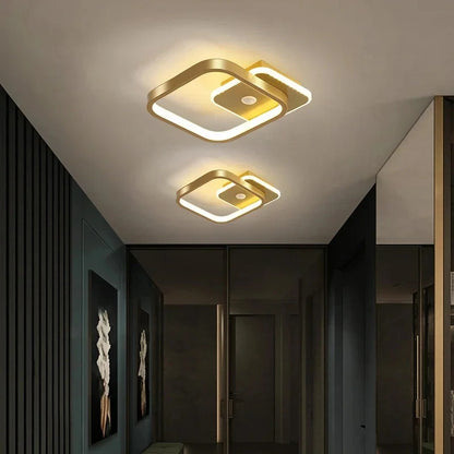 Modern Black PIR Motion Sensor Ceiling Light - Smart Indoor Induction Lamp