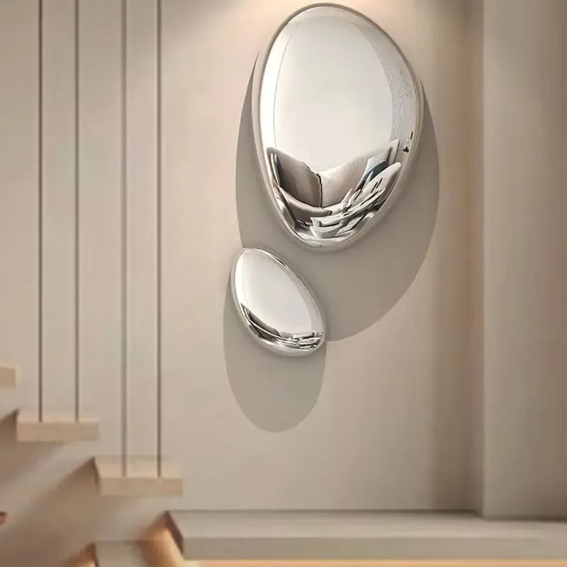 Modern Water Drop Wall Decor – Stainless Steel Mirror Art