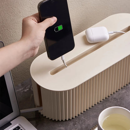 Multifunctional Cable Management Box Dustproof Power Strip & Cord Organizer