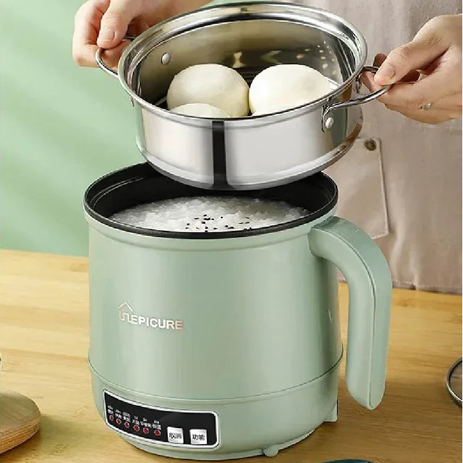 1.7L Multifunctional Electric Pot Non-Stick Cooker for Dorms & Small Kitchens - Green Single pot / 110V / EU