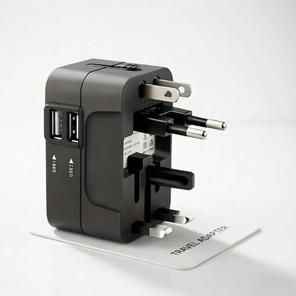 Multiplug adapter with multiple sockets on a white background
