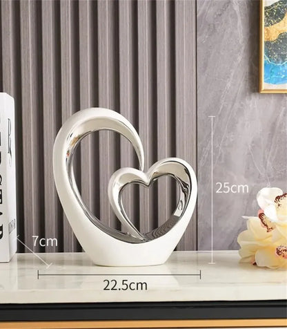Nordic Ceramic Heart Sculpture