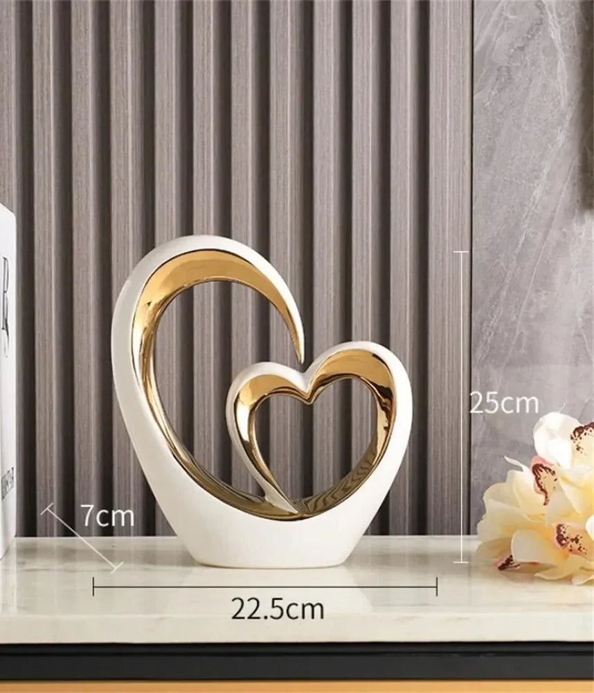 Nordic Ceramic Heart Sculpture