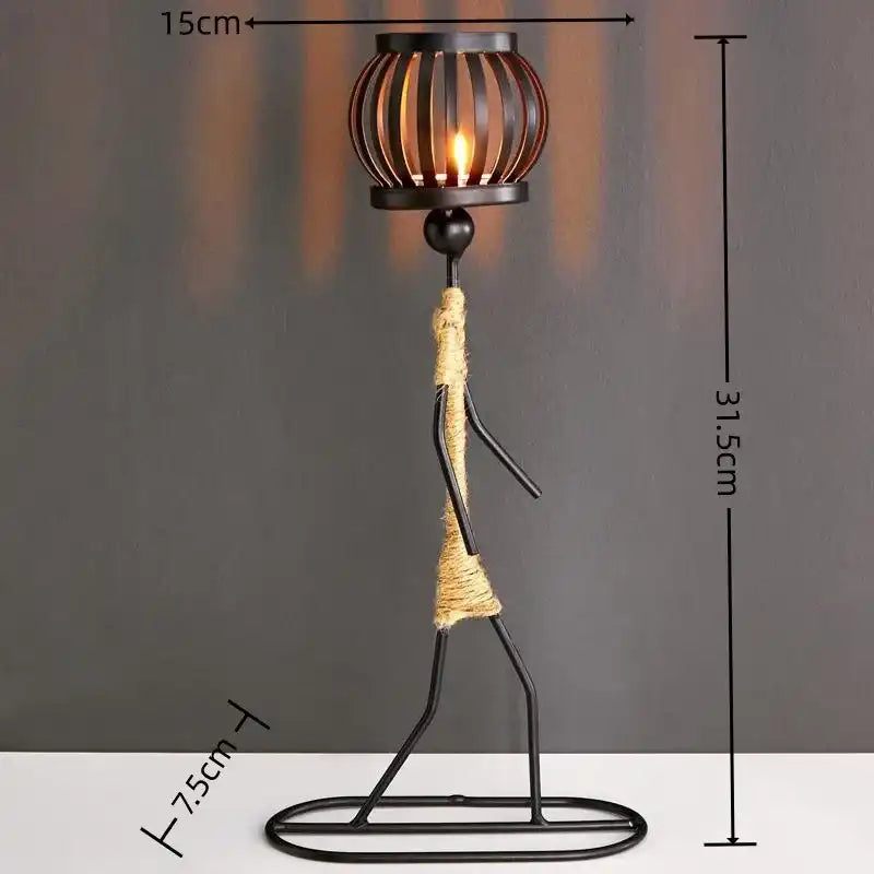 Decorative lamp with measurements on a dark background