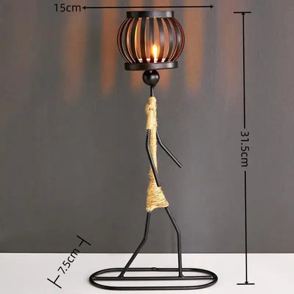 Decorative lamp with measurements on a dark background