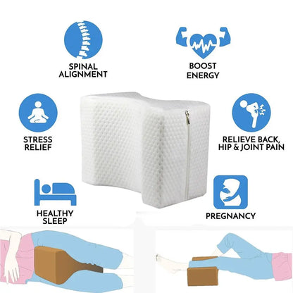 Orthopedic Knee Pillow – Memory Foam, Sciatica Relief, 1 & 2pk