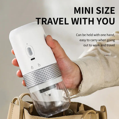 Portable Electric Coffee Grinder – Adjustable Ceramic Burr USB Mill