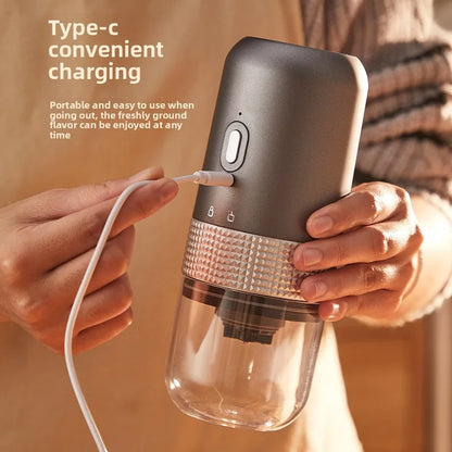 Portable Electric Coffee Grinder – Adjustable Ceramic Burr USB Mill