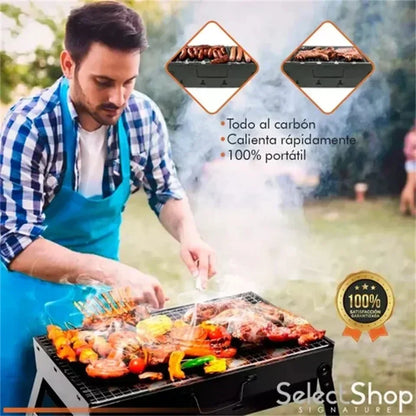 Portable Mini Charcoal BBQ Grill – Stainless Steel Pocket Camping Tool Kit