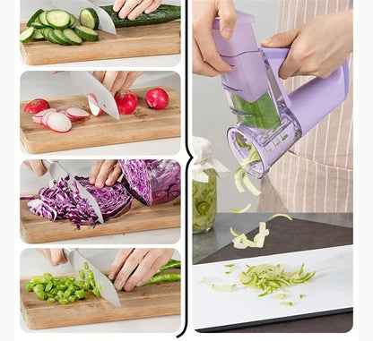 Electric Cheese Grater & Salad Maker 40W Portable Rotary Slicer with 4 Blades - Black