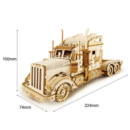3D Wooden Vehicle Puzzle Kits Prime Steam Express & Grand Prix Car Models - Prime Steam Express