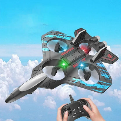 2.4G RC Fighter Stunt Plane LED Foam Glider & Hovering UAV Helicopter - Ninjanew