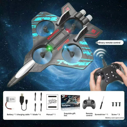 2.4G RC Fighter Stunt Plane LED Foam Glider & Hovering UAV Helicopter - Ninjanew