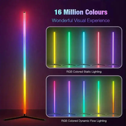 RGB LED lamp with dynamic and static lighting effects on a dark background