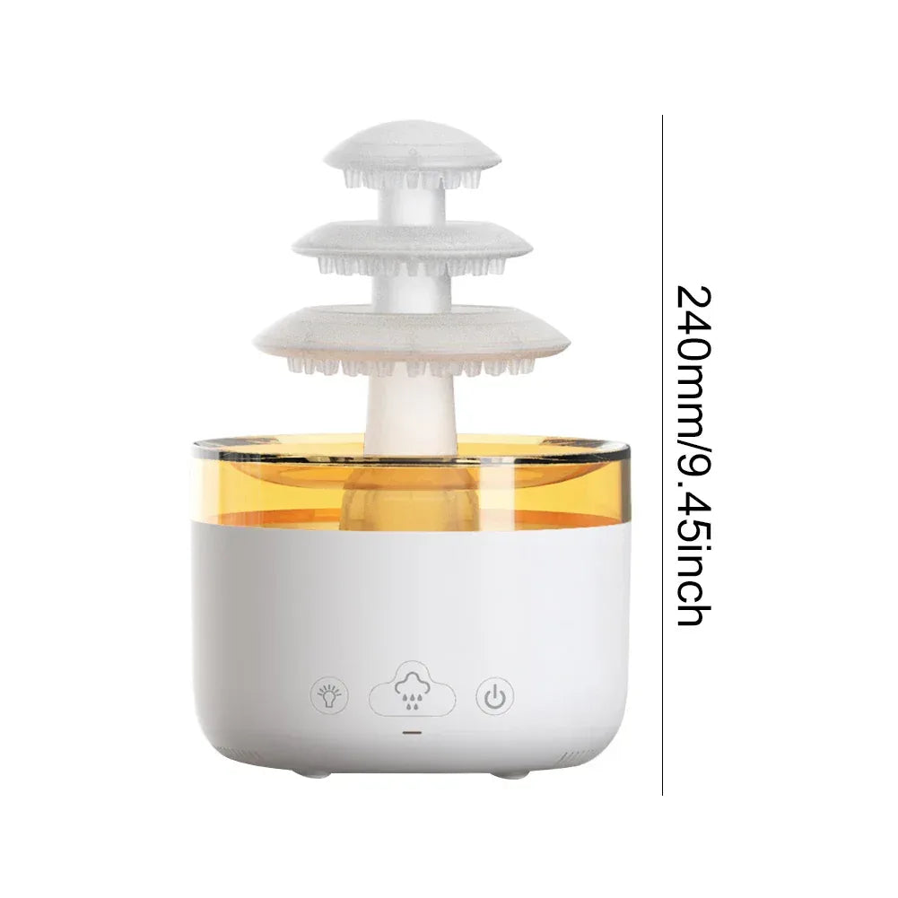 500ML Raindrop Essential Oil Diffuser 7-Color LED Rain Cloud Humidifier - US