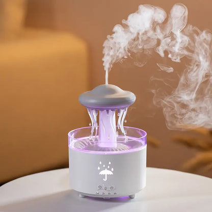 Humidifier emitting mist with a blurred background