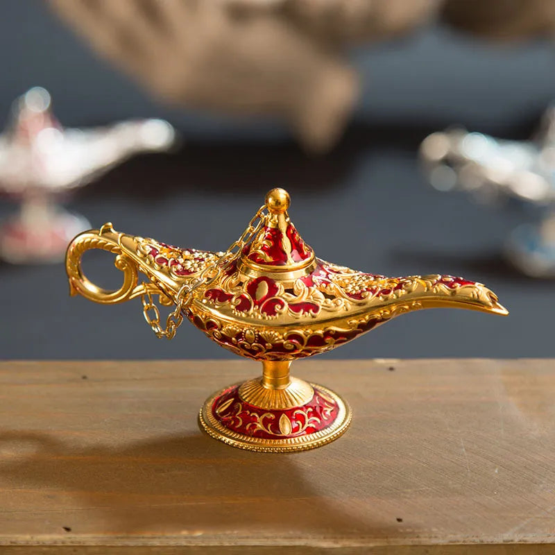 Classic Rare Hollow Legend Aladdin Magic Genie Lamps Incense Burners Retro