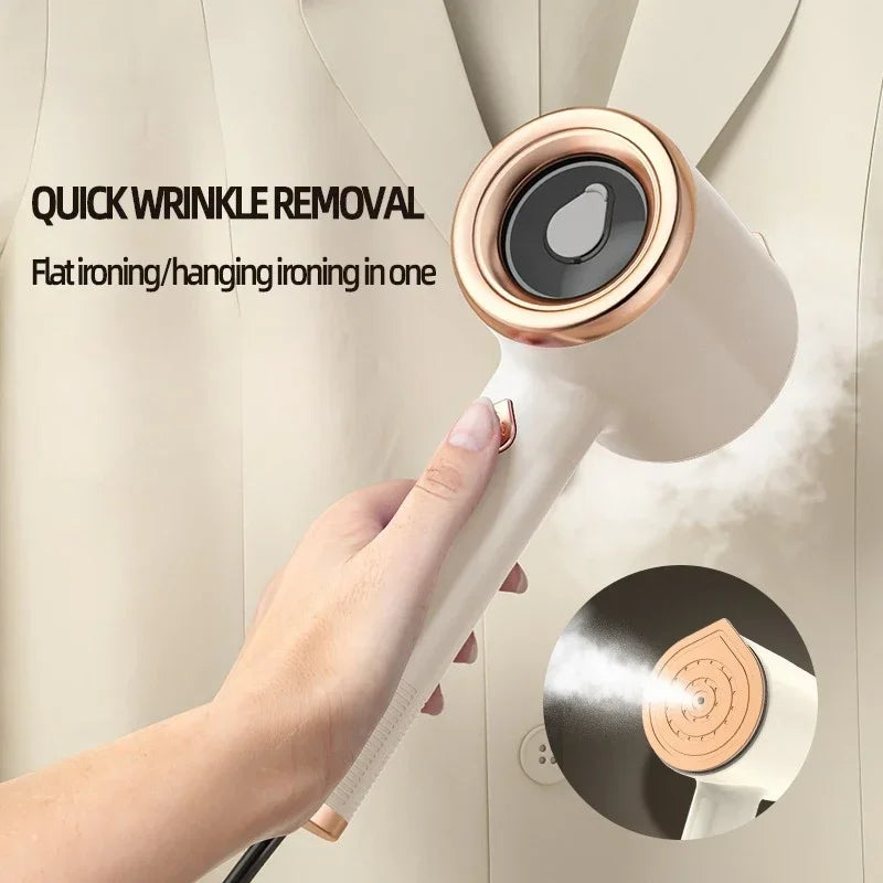 2-in-1 Handheld Steam Iron – Rotary Dry & Wet Hanging Garment Steamer
