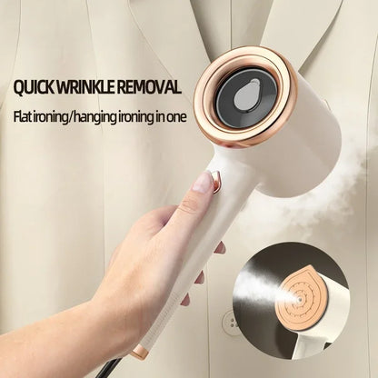 2-in-1 Handheld Steam Iron – Rotary Dry & Wet Hanging Garment Steamer