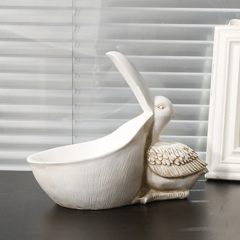 Big Beak Bird Storage Statue Creative Resin Desk Organizer & Home Decor