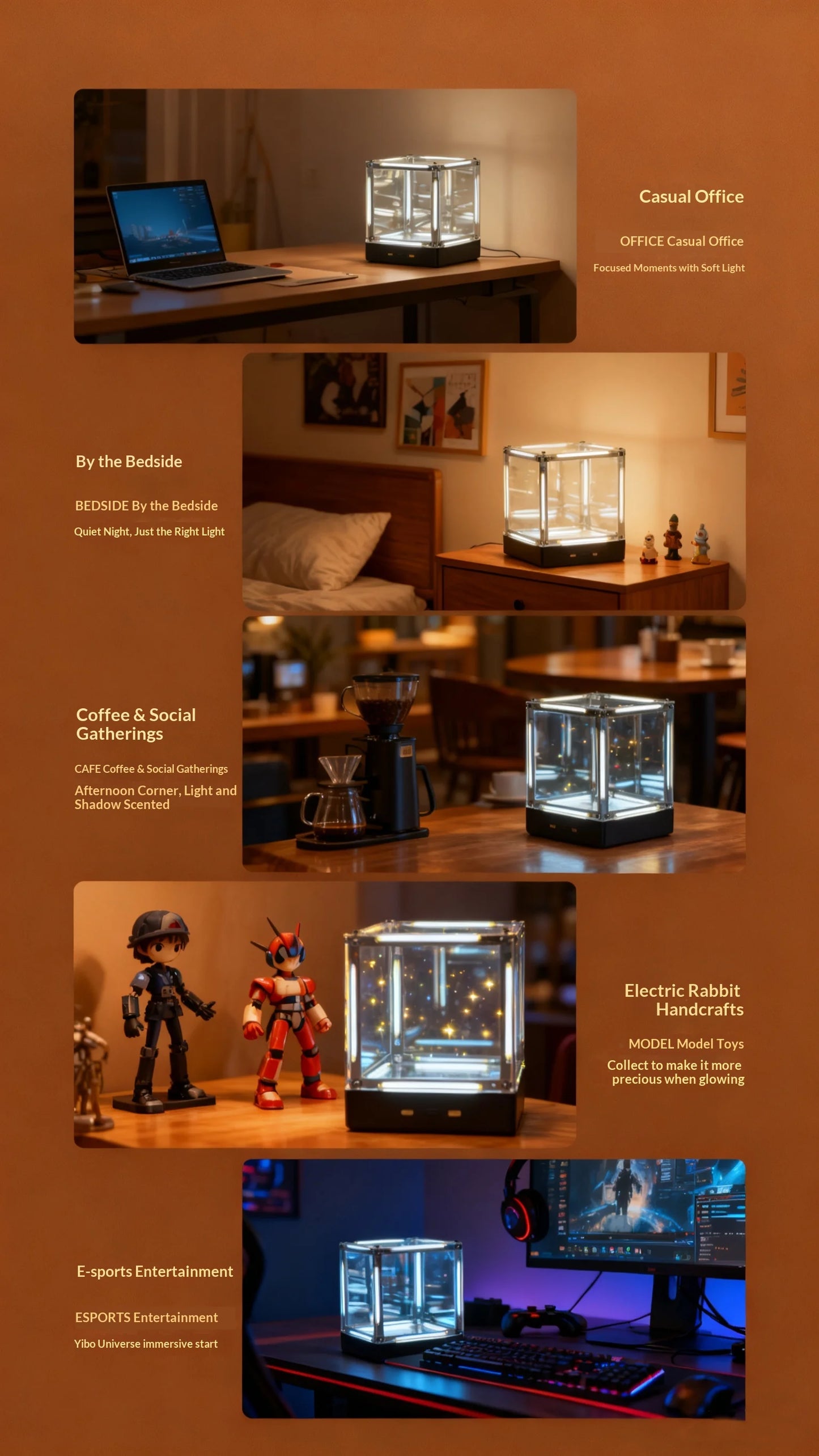 4D Hypercube LED Night Ligh Wireless DIY Acrylic Display Box