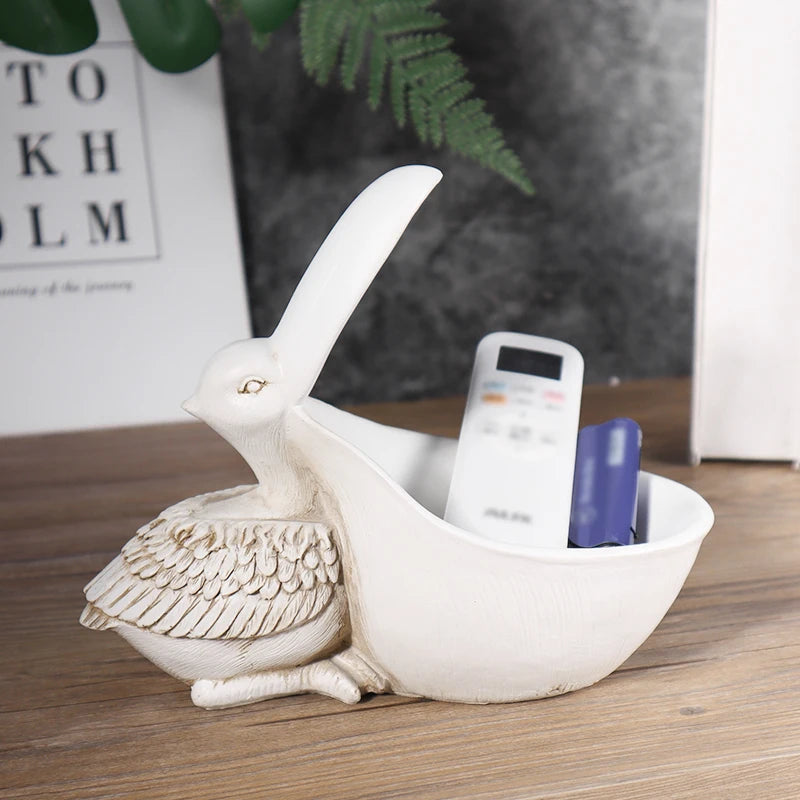 Big Beak Bird Storage Statue Creative Resin Desk Organizer & Home Decor